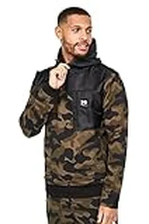 Crosshatch Heren VELMAX Hoody Hooded Sweatshirt, Forest CAMO, Regular
