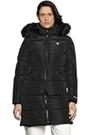 Calvin Klein Jeans Vrouwen Faux Fur Hooded Getailleerde Lange JKT Gewatteerde Jassen, ., XL