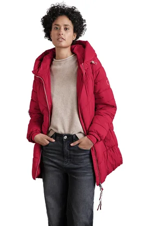 Street one Dames A201971 lange gewatteerde jas, carpet, rood, 46, , 46
