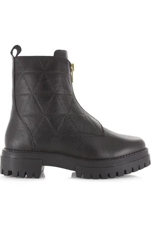 Shoecolate Leren boots met front zip Leer Dames