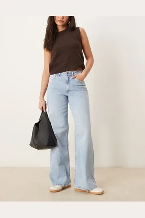 JDY Jeans met wijde pijpen en hoge taille in lichtblauw