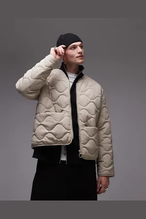 Topman Gewatteerd bomberjack in putty