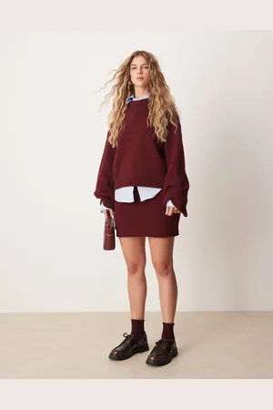 ASOS Mini rok in bordeauxrood, deel van co-ord set