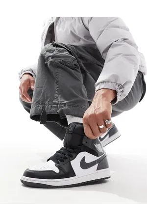 Jordan Nike - Air 1 Mid - Sneakers in wit, zwart en
