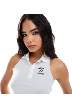 Miss Selfridge Polotop met open achterkant en racerhals in