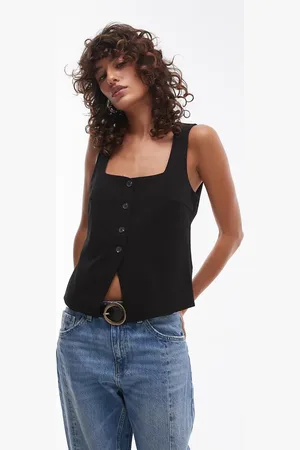 MANGO Gilet met vierkante hals in