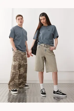 Vans Oversized T-shirt met logo links op de borst in middenblauw