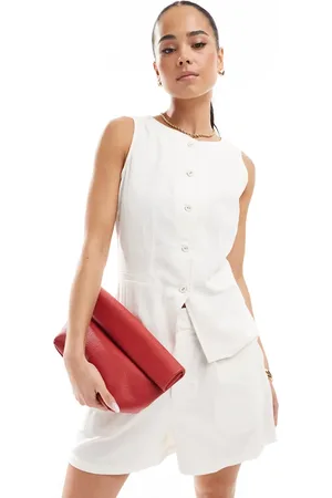 Brave Soul Gilet met textuur in crème, deel van co-ord set