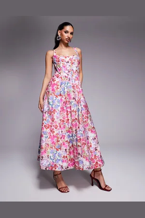Bardot Midi korsetjurk in bloemenprint