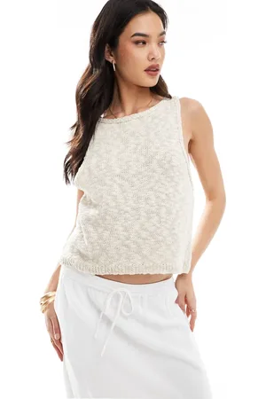 Pull&Bear Gehaakt gebreid hemdje in ecru