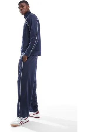 Bershka Joggingbroek met wijde pijpen en biezen in , deel van co-ord set