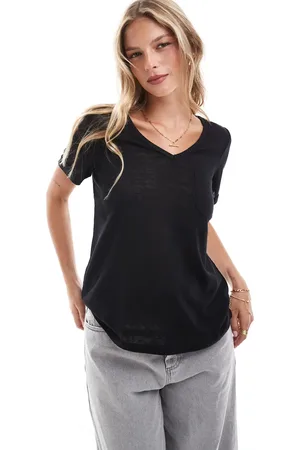 Object T-shirt met v-hals in