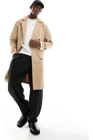 Only & Sons Trenchcoat met verlaagde schouders in beige