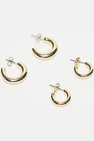 Pieces® Set van 2 paar oorbellen in 18k verguld