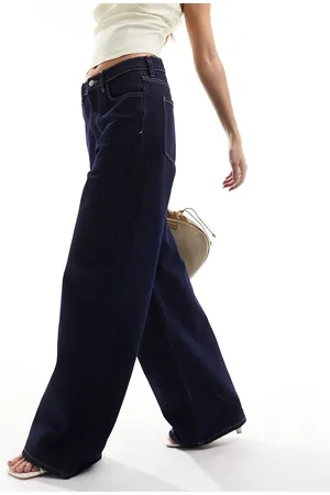 MANGO Jeans met wijde pijpen in donkerblauw