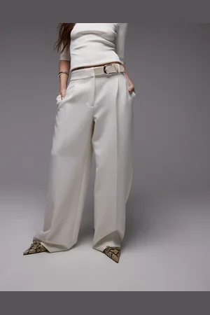 MANGO Broek met rechte pijpen en tailleband in