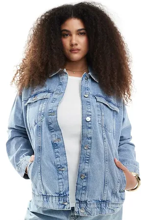 ONLY Oversized denim jack in lichtblauwe wassing