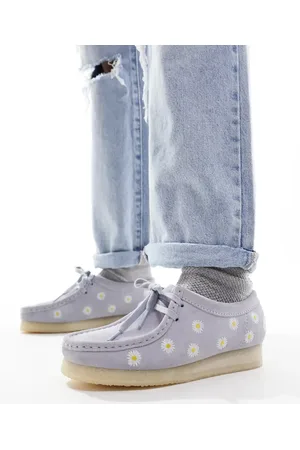 Clarks Wallabee - Suède schoenen met bloemetjes in