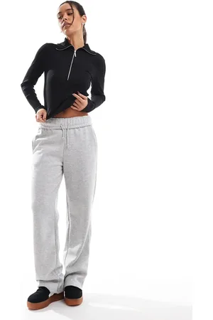 Pull&Bear Boyfriend joggingbroek met omgeslagen taille en wijde pijpen in