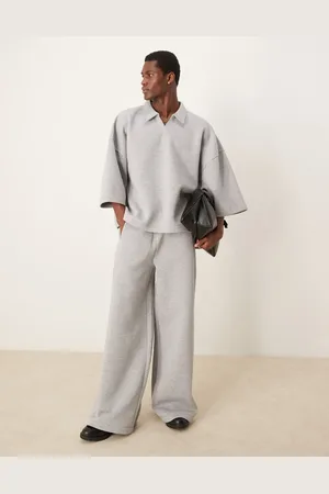 ASOS Joggingbroek met wijde pijpen in gemêleerd , deel van co-ord set