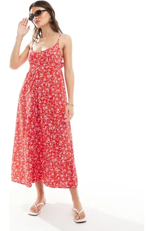 MANGO Midi jurk met bloemenprint in