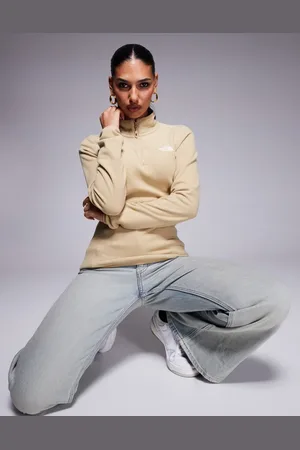The North Face Glacier - Fleece met kwart rits en logo in beige