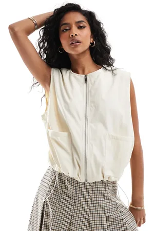 Brave Soul Utility gilet in crème