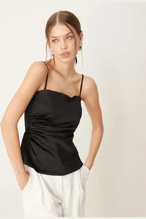Abercrombie & Fitch Vormgevende strapless top van satijn in