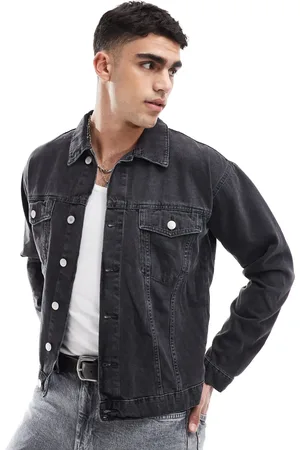 Only & Sons Oversized denim jack in zwart met wassing