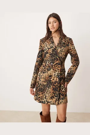 Miss Selfridge Blazerjurk met lange pasvorm in dierenprint