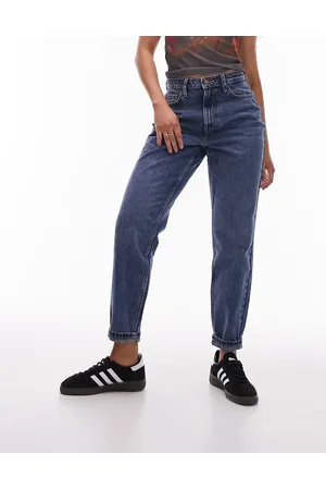 Topshop Topshop - Hourglass - Original - Mom jeans met hoge taille in middenblauw