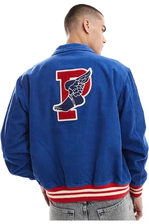 Ralph Lauren P-wing - Varsity jack met logo en opdruk in middenblauw