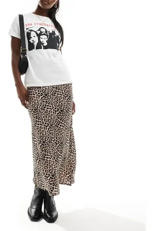 New Look Schuingesneden midi rok in luipaardprint