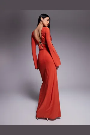 ASOS Maxi jurk met lange mouwen en detail aan de achterkant in