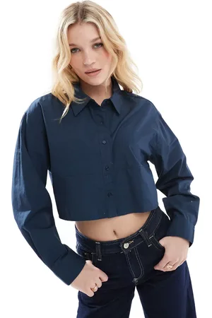 Pull&Bear Cropped overhemd met lange mouwen in
