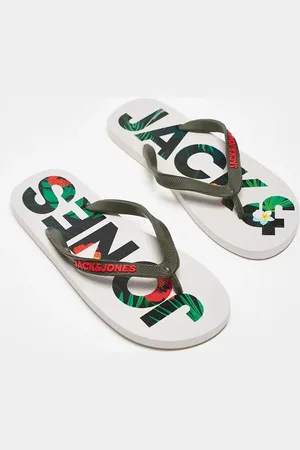 JACK & JONES Teenslippers met gebloemd logo in