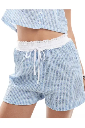 Reclaimed Boxershort met gingham ruit in en wit