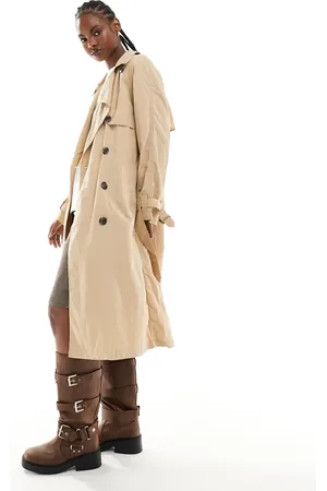 French Connection Lange lichtgewicht trenchcoat in stone