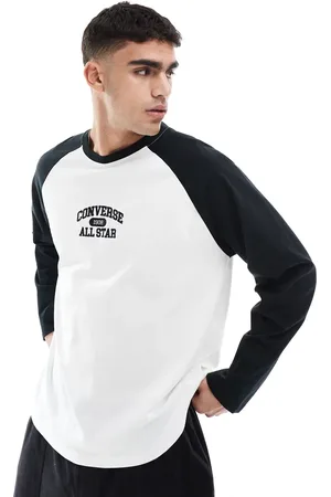 Converse Varsity T-shirt met lange mouwen in en wit