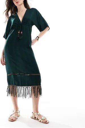 Accessorize Maxi-strandkaftan in groen