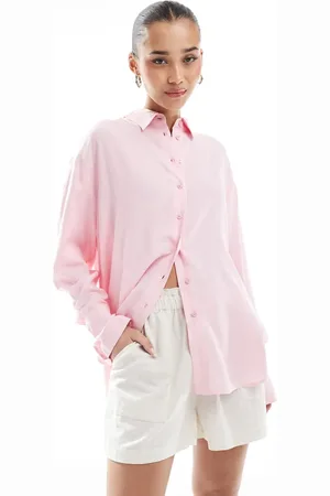 Bershka Oversized overhemd met linnen in