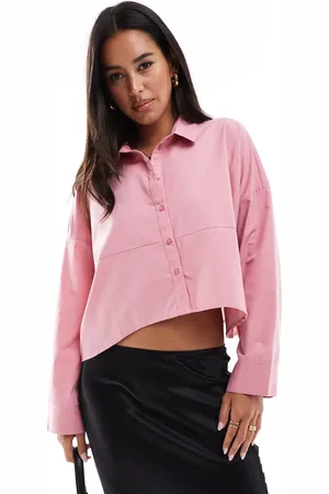VILA Cropped oversized overhemd in