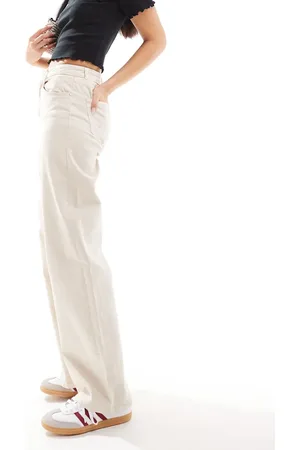 ONLY Juicy - Jeans met wijde pijpen en hoge taille in ecru