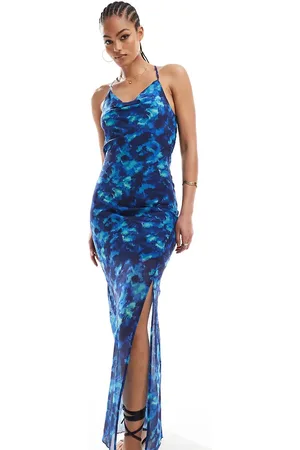 ONLY Maxi jurk met bandjes en aquarelprint in