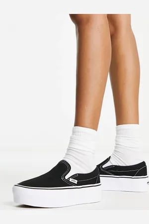 Vans Instappers met dikke zool in zwart met wit