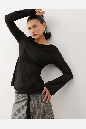 Reclaimed Tuniek met rechte hals en flared mouwen in