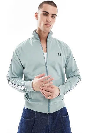 Fred Perry Trainingsjack met contrasterende bies in ijsblauw