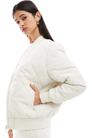 Brave Soul Oversized cropped bomberjack in crème