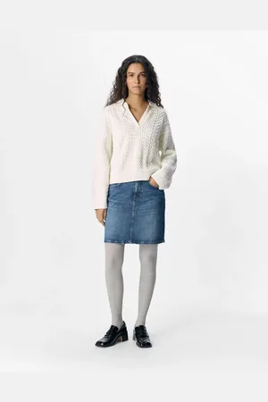 Object Mini-rok van denim in mediumblauw 1