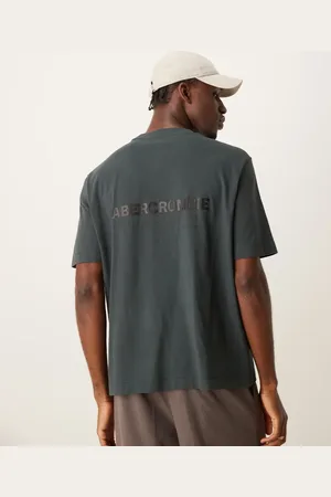 Abercrombie & Fitch T-shirt met oversized vintage pasvorm en logo op de borst en achterkant in antraciet